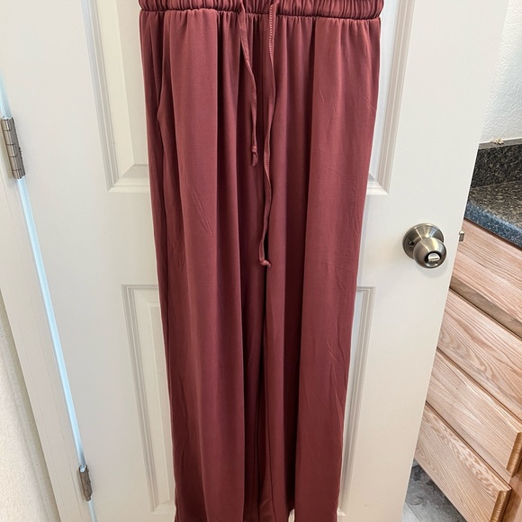 All Threads Vineyard Jumpsuit - Relaxed Wide Leg, Sangria - Picture 3 of 3